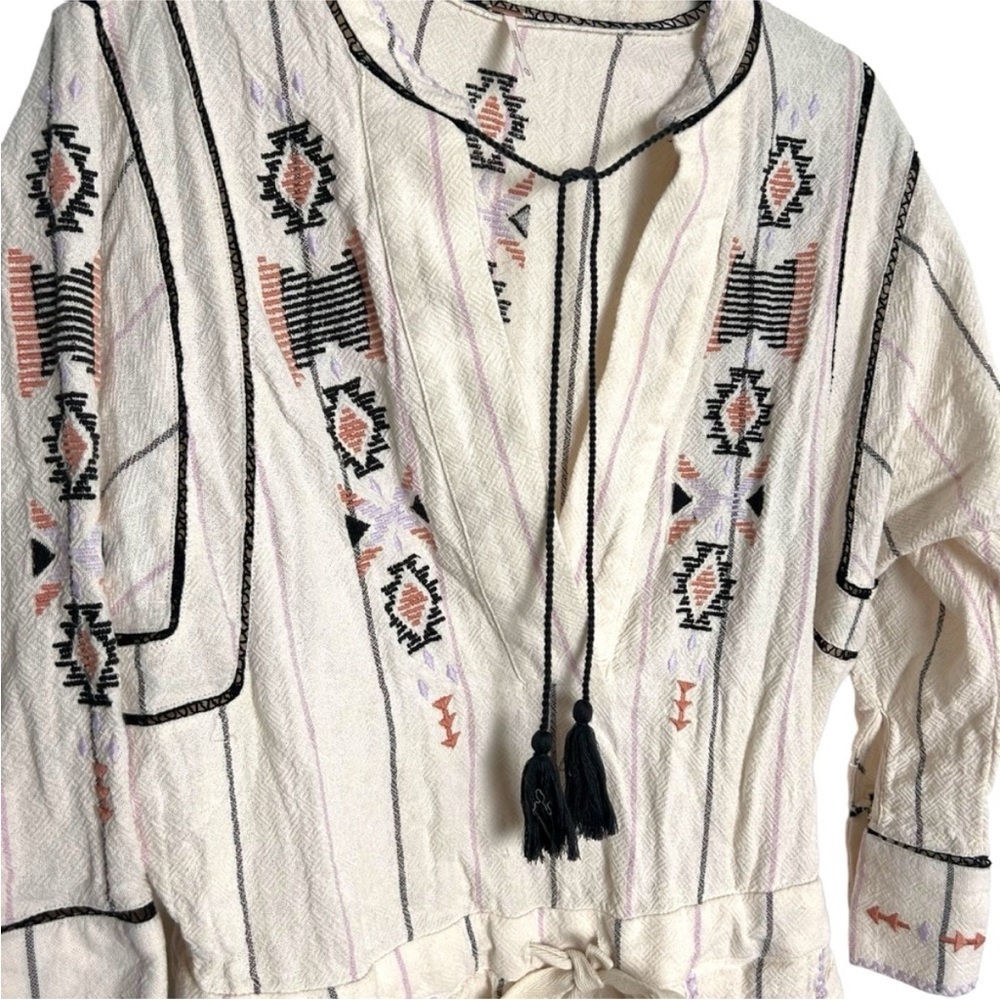 Free People Baja Aztec Embroidered Boho
Long Sleeve Romper EC SZXS/TP - Picture 4 of 10